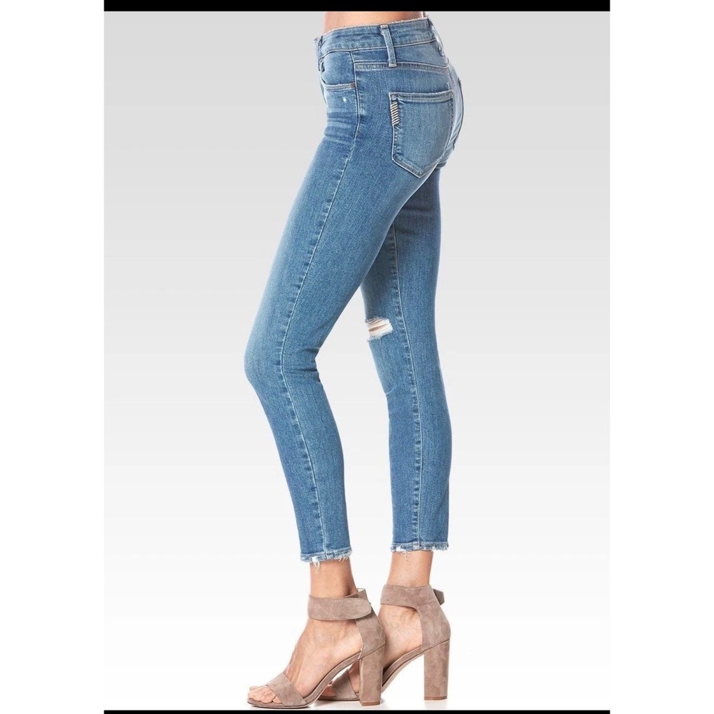 PAIGE‎ Women's Blue Denim Distressed Mid Rise Skinny Jeans Size 29